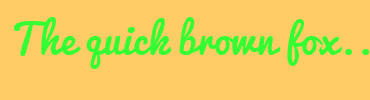 Image with Font Color 33FF33 and Background Color FFCC66